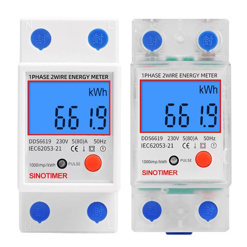 Din Rail Lcd Digital Backlight Single Phase Energy Meter Kwh Power Consumption Meter Wattmeter Electronic Ac 220v 80a Reset Zero